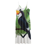 Tropical Toco  Toucan Print Jersey Midi Cami Dress