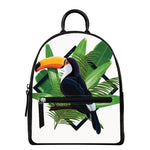 Tropical Toco  Toucan Print Leather Backpack