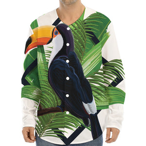 Tropical Toco  Toucan Print Long Sleeve Baseball Jersey