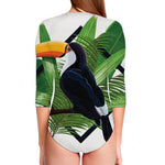 Tropical Toco  Toucan Print Long Sleeve Swimsuit