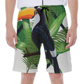 Tropical Toco Toucan Print Men's Beach Shorts