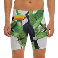 Tropical Toco Toucan Print Men's Long Boxer Briefs