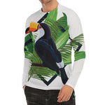 Tropical Toco  Toucan Print Men's Long Sleeve Rash Guard