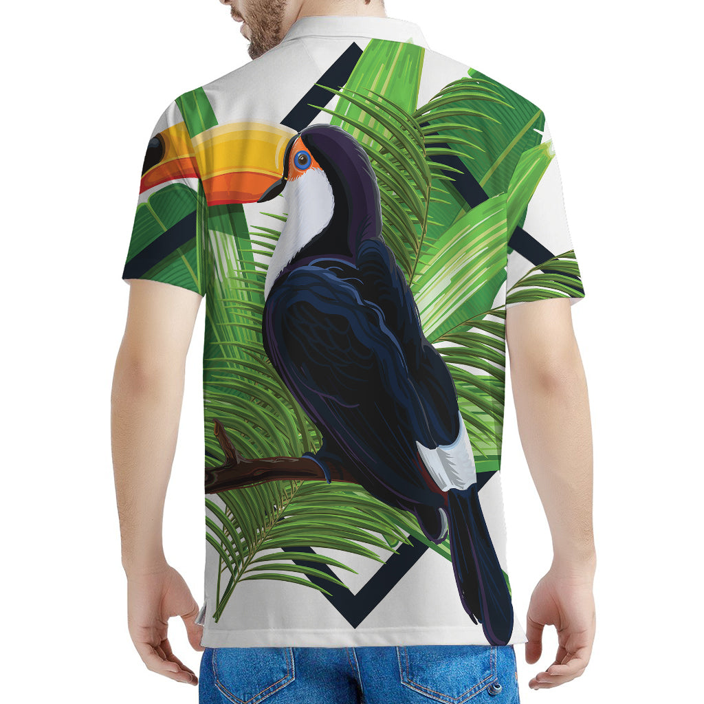 Tropical Toco  Toucan Print Men's Polo Shirt