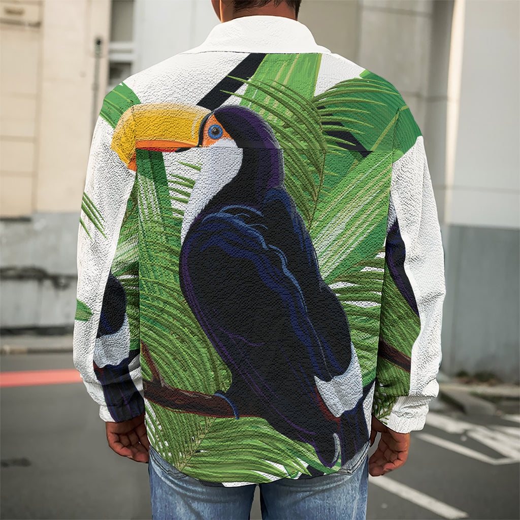 Tropical Toco  Toucan Print Men's Shirt Jacket