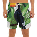 Tropical Toco Toucan Print Men's Split Running Shorts