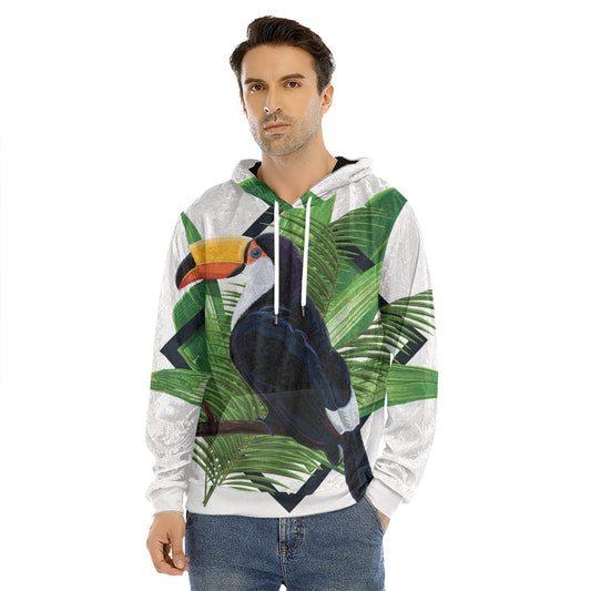 Tropical Toco  Toucan Print Men's Velvet Pullover Hoodie