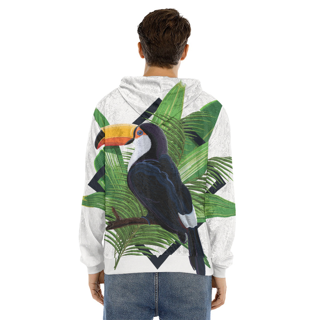Tropical Toco  Toucan Print Men's Velvet Pullover Hoodie