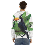 Tropical Toco  Toucan Print Men's Velvet Pullover Hoodie