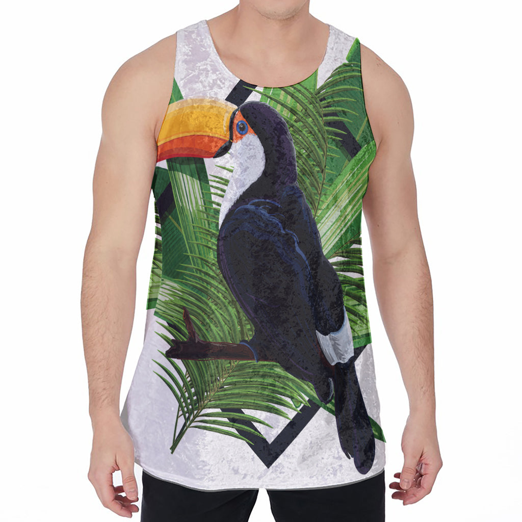 Tropical Toco  Toucan Print Men's Velvet Tank Top