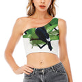 Tropical Toco Toucan Print One Shoulder Crop Top