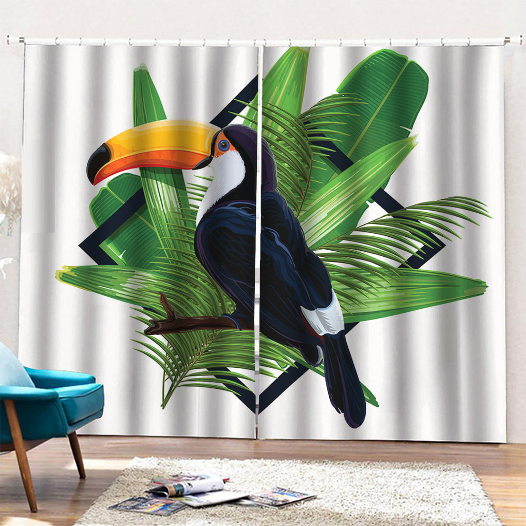 Tropical Toco  Toucan Print Pencil Pleat Curtains