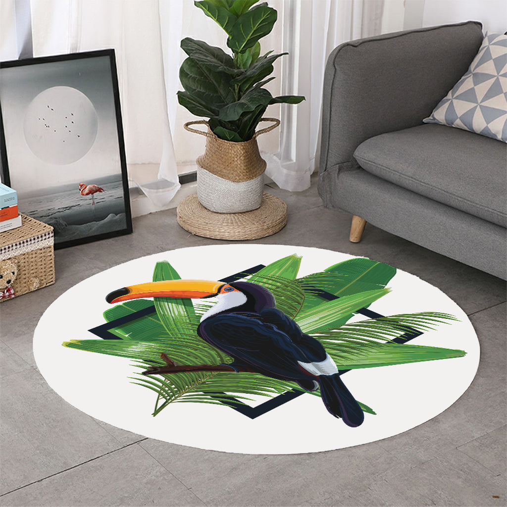 Tropical Toco  Toucan Print Round Rug