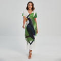 Tropical Toco Toucan Print Short Sleeve Maxi Dress