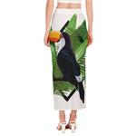 Tropical Toco  Toucan Print Side Slit Maxi Skirt