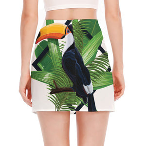 Tropical Toco  Toucan Print Side Slit Mini Skirt