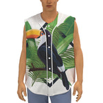 Tropical Toco  Toucan Print Sleeveless Baseball Jersey