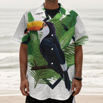 Tropical Toco  Toucan Print Textured Short Sleeve Shirt