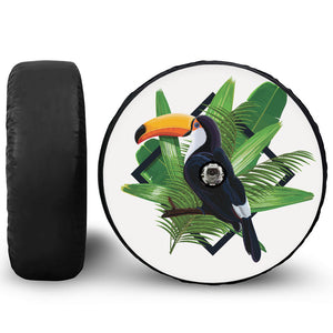 Tropical Toco  Toucan Print Tire Cover With Camera Hole