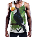 Tropical Toco Toucan Print Men's Workout Tank Top