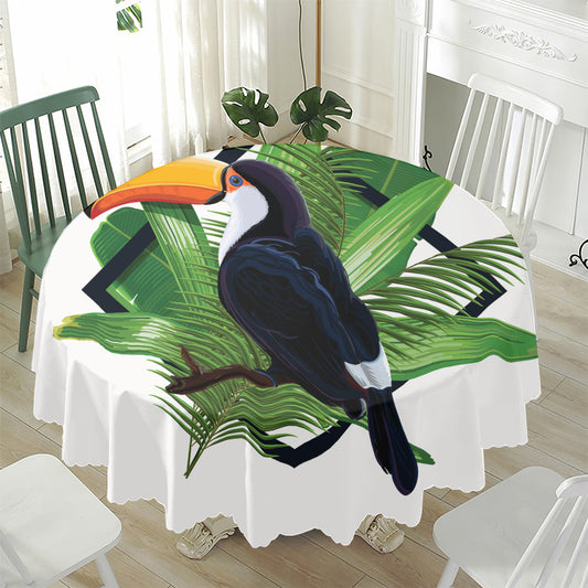 Tropical Toco  Toucan Print Waterproof Round Tablecloth