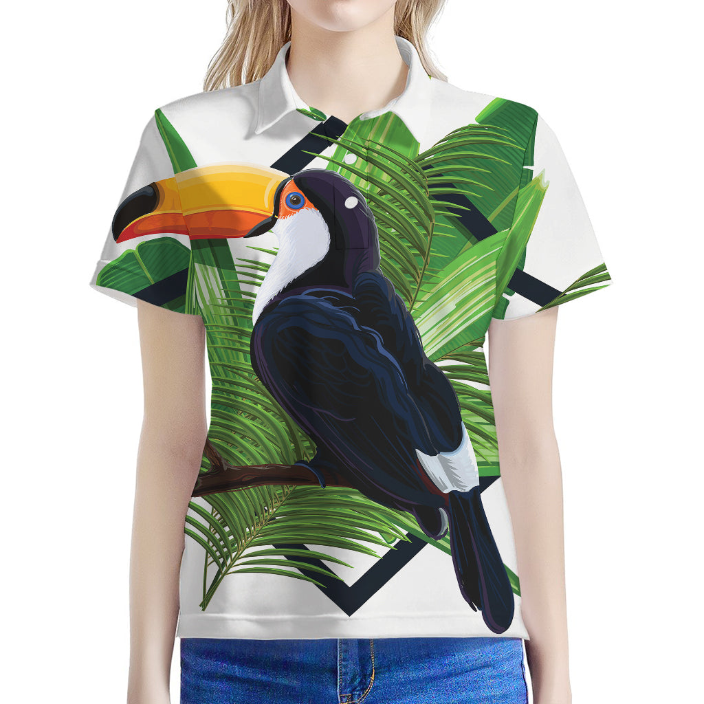 Tropical Toco  Toucan Print Women's Polo Shirt