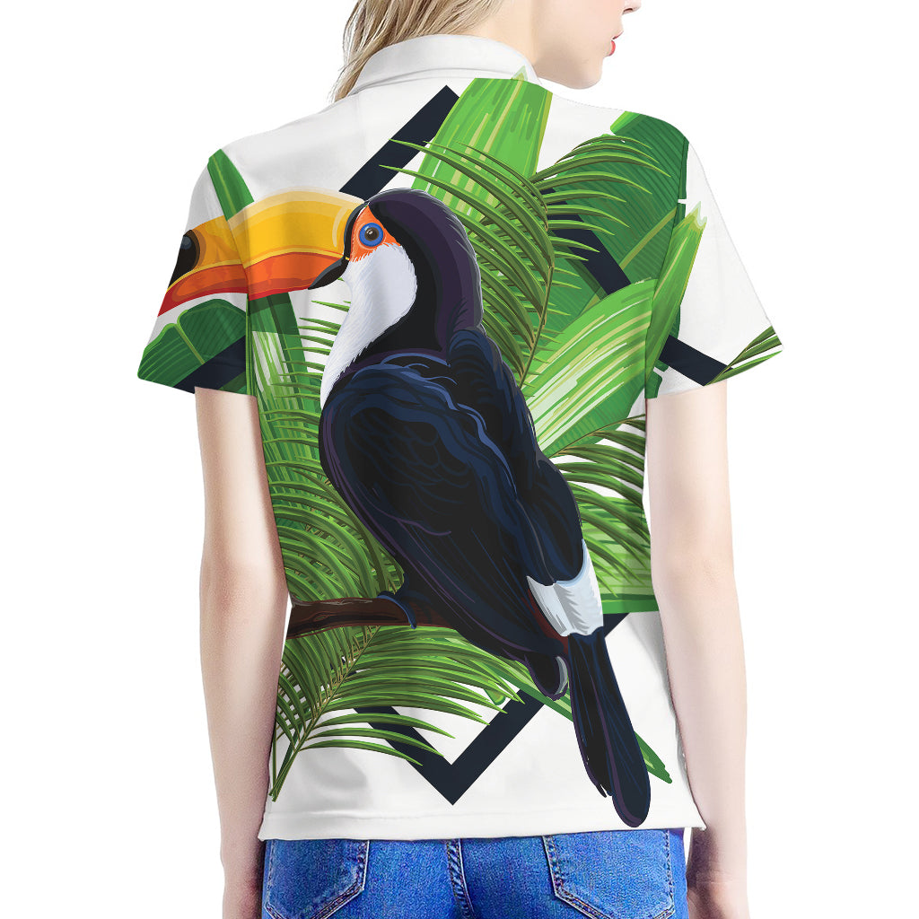 Tropical Toco  Toucan Print Women's Polo Shirt