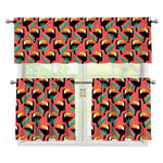Tropical Toco Toucan Pattern Print 3 Piece Kitchen Curtains