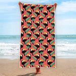 Tropical Toco Toucan Pattern Print Beach Towel