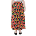 Tropical Toco Toucan Pattern Print Chiffon Maxi Skirt