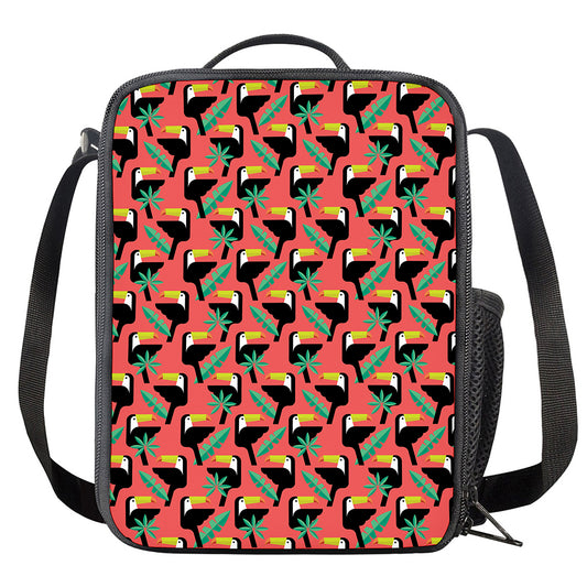 Tropical Toco Toucan Pattern Print Crossbody Lunch Bag