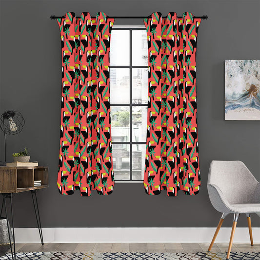 Tropical Toco Toucan Pattern Print Curtain