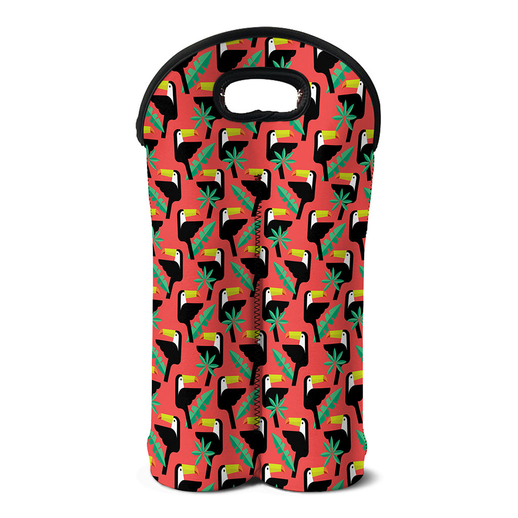 Tropical Toco Toucan Pattern Print Double Neoprene Wine Tote