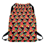 Tropical Toco Toucan Pattern Print Drawstring Backpack