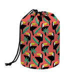 Tropical Toco Toucan Pattern Print Drawstring Makeup Bag