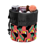 Tropical Toco Toucan Pattern Print Drawstring Makeup Bag
