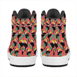 Tropical Toco Toucan Pattern Print High Top Leather Sneakers
