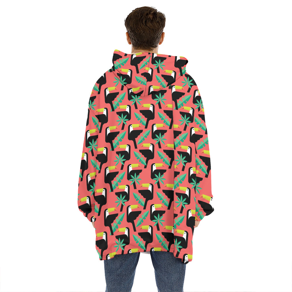 Tropical Toco Toucan Pattern Print Hoodie Blanket