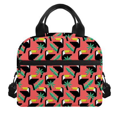 Tropical Toco Toucan Pattern Print Insulated Lunch Bag