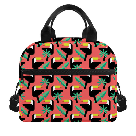 Tropical Toco Toucan Pattern Print Insulated Lunch Bag
