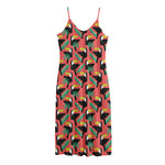 Tropical Toco Toucan Pattern Print Jersey Midi Cami Dress