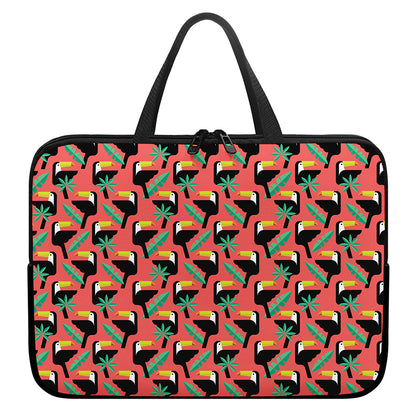 Tropical Toco Toucan Pattern Print Laptop Sleeve With Handle
