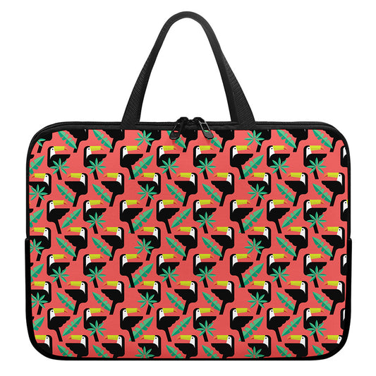 Tropical Toco Toucan Pattern Print Laptop Sleeve With Handle