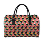 Tropical Toco Toucan Pattern Print Leather Duffle Bag