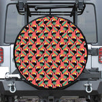 Tropical Toco Toucan Pattern Print Leather Spare Tire Cover