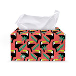 Tropical Toco Toucan Pattern Print Leather Tissue Box Cover