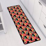 Tropical Toco Toucan Pattern Print Long Kitchen Mat