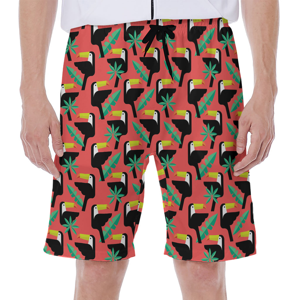 Tropical Toco Toucan Pattern Print Men's Beach Shorts