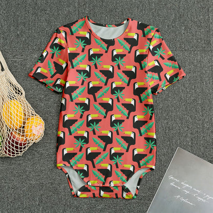 Tropical Toco Toucan Pattern Print Men's Bodysuit