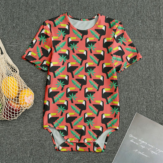 Tropical Toco Toucan Pattern Print Men's Bodysuit